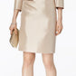 Le Suit Feminino Brilhante Flyaway Jaqueta e Vestido Bainha Marrom Tamanho 2 Petite