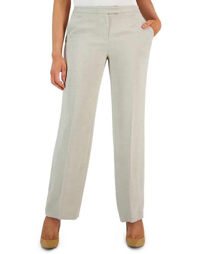 Calça social moderna Kasper feminina com cintura alta, azul, tamanho 8