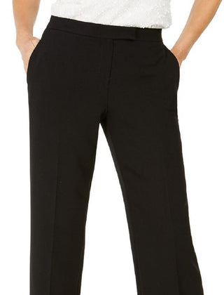 Kasper Women's Tab Waist Modern Dress Pants Black Size 8