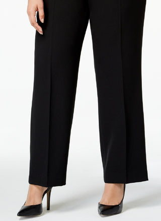 Calça social feminina Kasper Modern, preta, tamanho 16W
