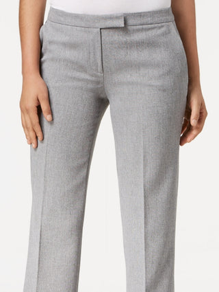 Calça social moderna Kasper feminina com cintura alta, cinza, tamanho 16