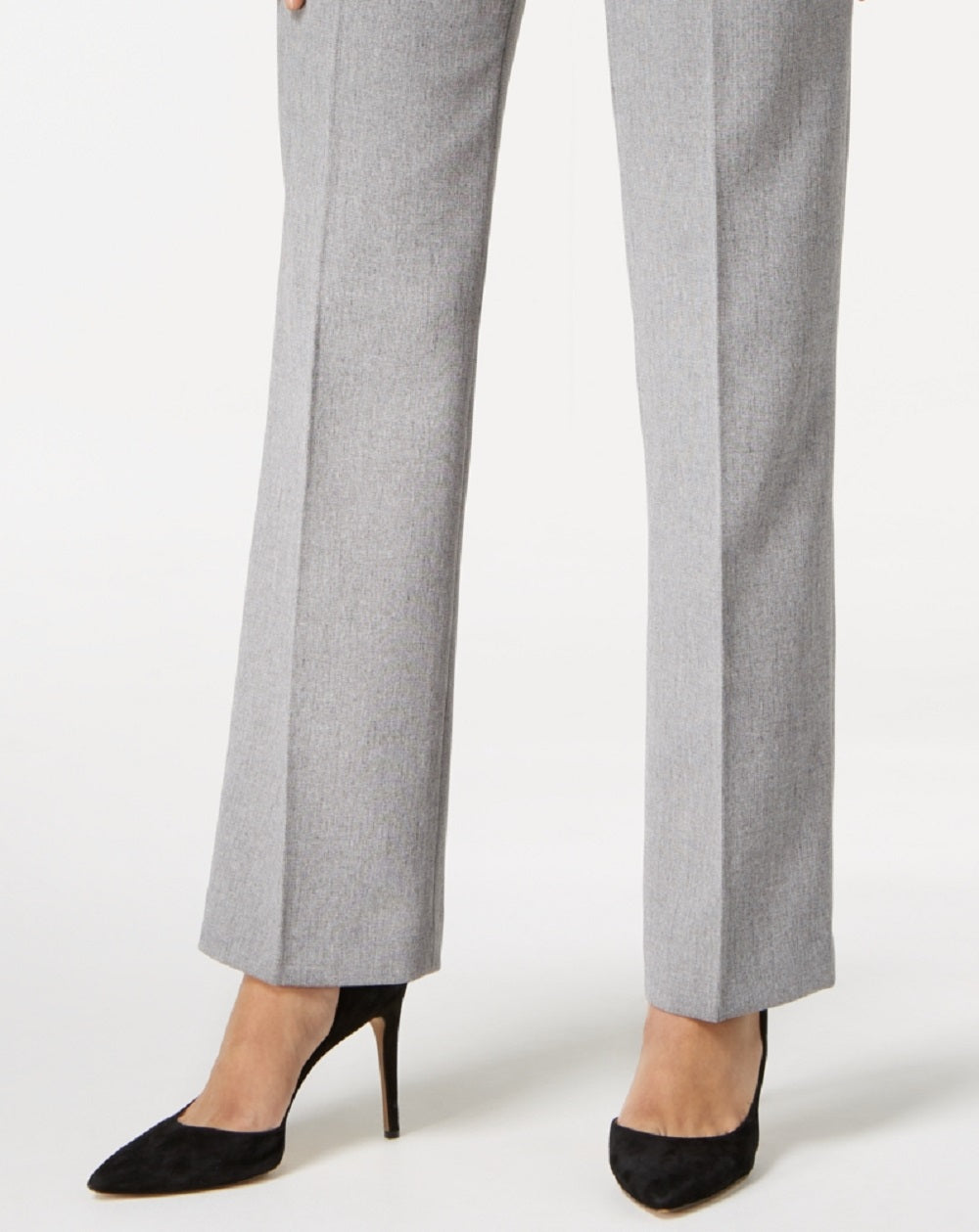 Calça feminina Kasper com cintura elástica e aba preta, tamanho 18