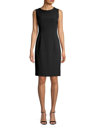Kasper Women's Crew Neck Sheath Dress Black Size 12