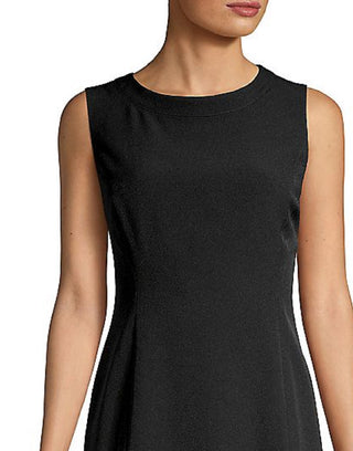 Vestido justo com decote redondo feminino Kasper, preto, tamanho 12
