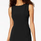 Vestido justo com decote redondo feminino Kasper, preto, tamanho 14