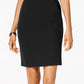 Vestido justo com decote redondo feminino Kasper, preto, tamanho 14