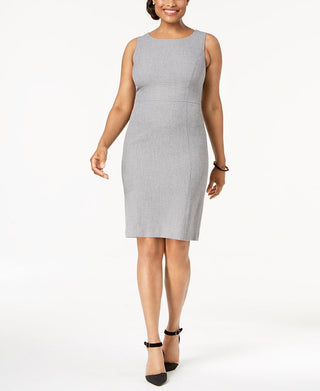 Kasper Women's Sleeveless Sheath Dress Gray Size 18