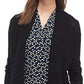 Cardigan longo peplum feminino Anne Klein, preto, tamanho médio
