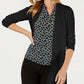 Cardigan longo peplum feminino Anne Klein, preto, tamanho pequeno