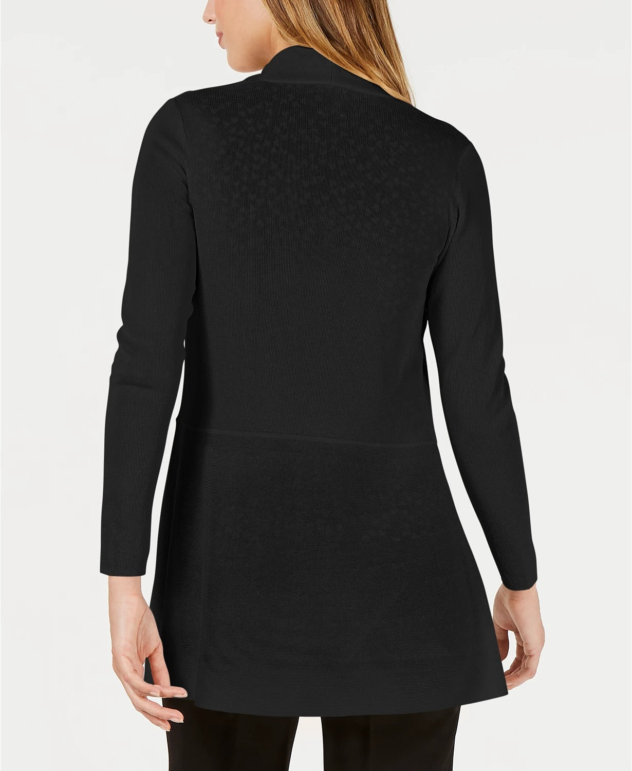 Cardigan longo peplum feminino Anne Klein, preto, tamanho pequeno