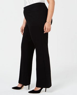 Anne Klein Women's Compression Flare Leg Ponte Pants Black Size 20W