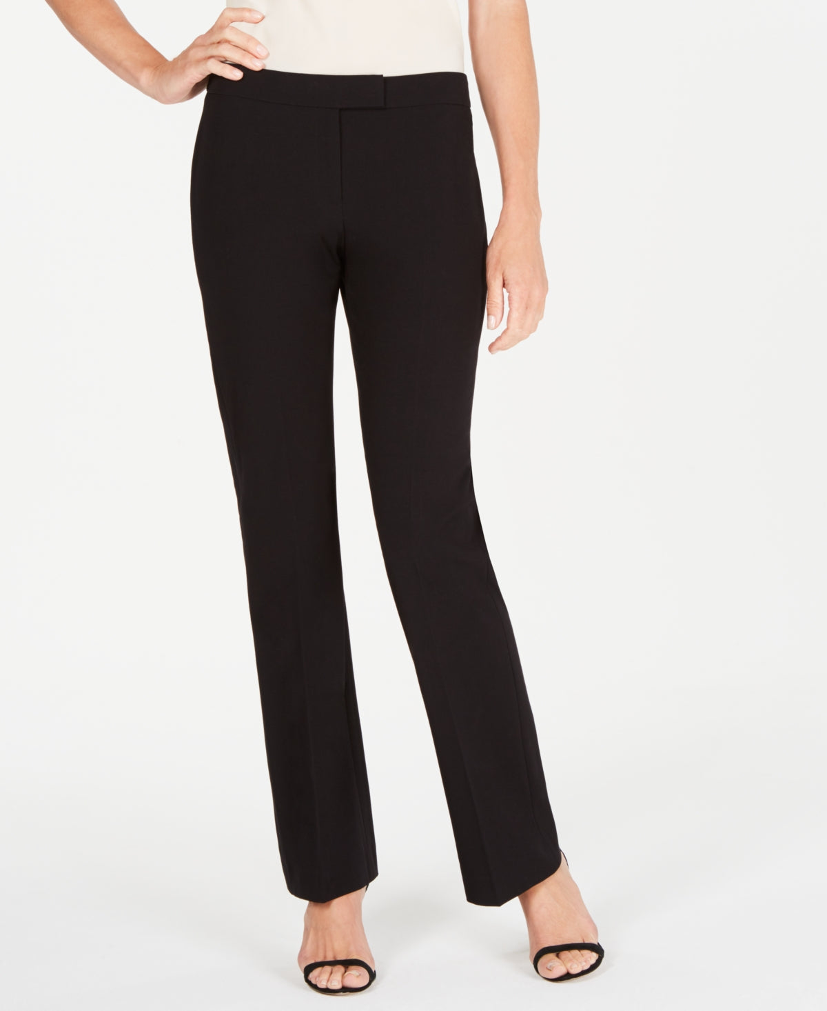 Calça flare feminina Anne Klein preta e elástica