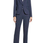 Terno feminino Anne Klein com estampa de olho de pássaro azul, tamanho 14
