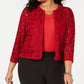 Casaco cardigan feminino Anne Klein com renda colada, vermelho, tamanho 18W