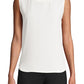Blusa feminina Anne Klein com decote redondo e sem mangas, branca, tamanho XX-G