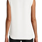 Blusa feminina Anne Klein com decote redondo e sem mangas, branca, tamanho XX-G