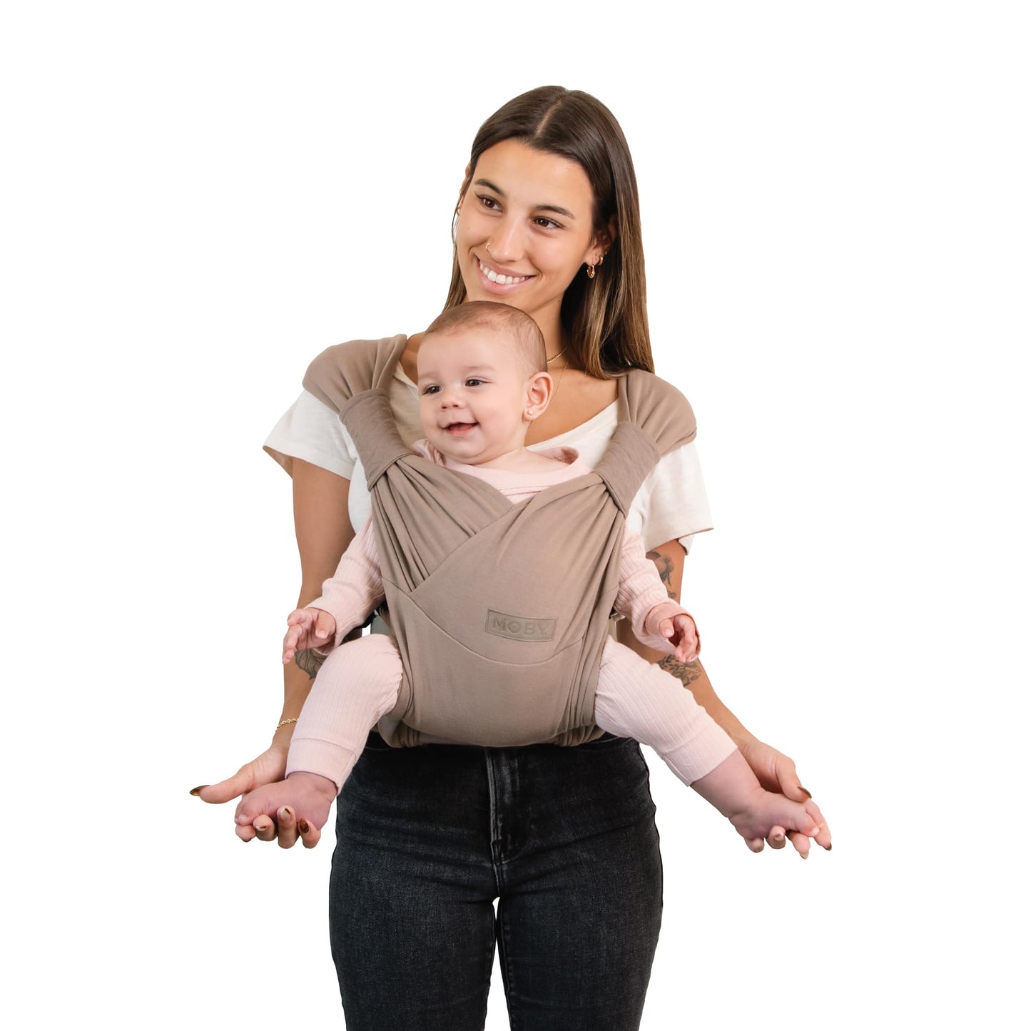 Moby Duet Baby Carrier for Infant to Newborn 833lbs Three Adjustable Carrying Positions  Customizable Seat Snug  Secure Child Wrap Carrier Comfortable  Designed for Perfect Fit Sparrow