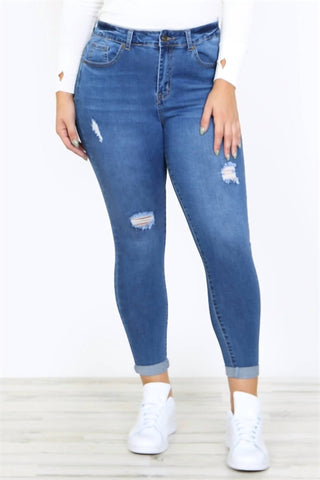 Haute Curve - Calça Jeans Skinny Rasgada Plus Size