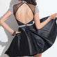 Rachel Allan - Embellished Matte Satin Homecoming Dress