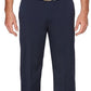 Calça de golfe masculina com cós ativo e frente plana PGA Tour, azul, tamanho 34x32