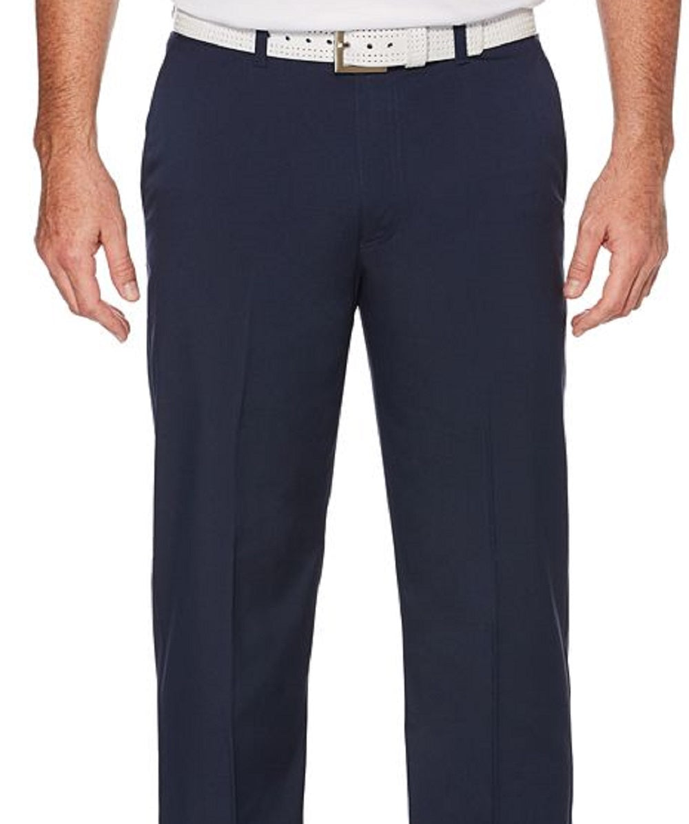 Calça de golfe masculina com cós ativo e frente plana PGA Tour, azul, tamanho 34x32