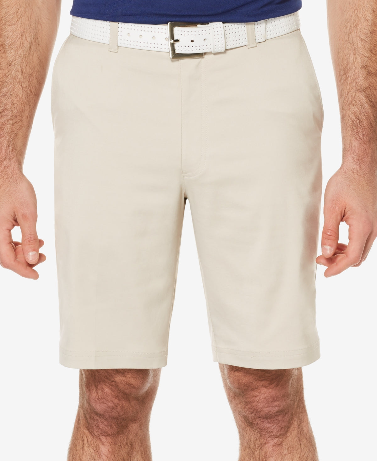 Shorts masculinos PGA Tour com frente lisa, marrom, tamanho 30