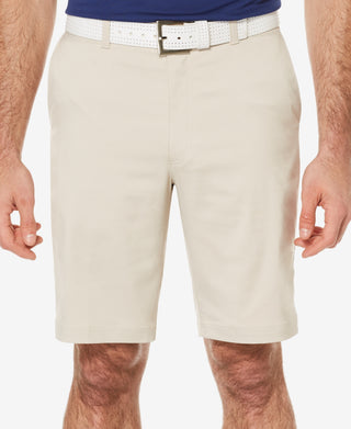 Shorts masculinos PGA Tour com frente lisa, marrom, tamanho 30
