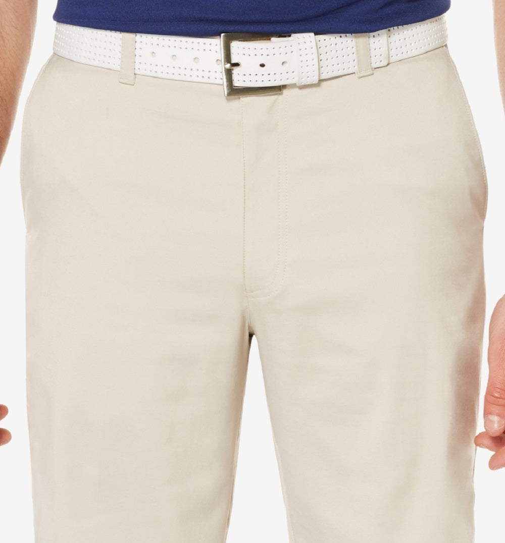 Shorts masculinos PGA Tour com frente lisa, marrom, tamanho 30
