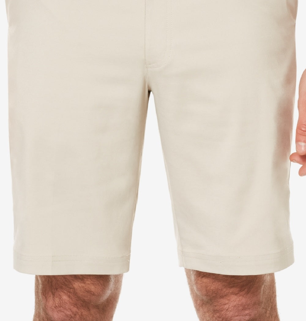 Shorts masculinos PGA Tour com frente lisa, marrom, tamanho 30