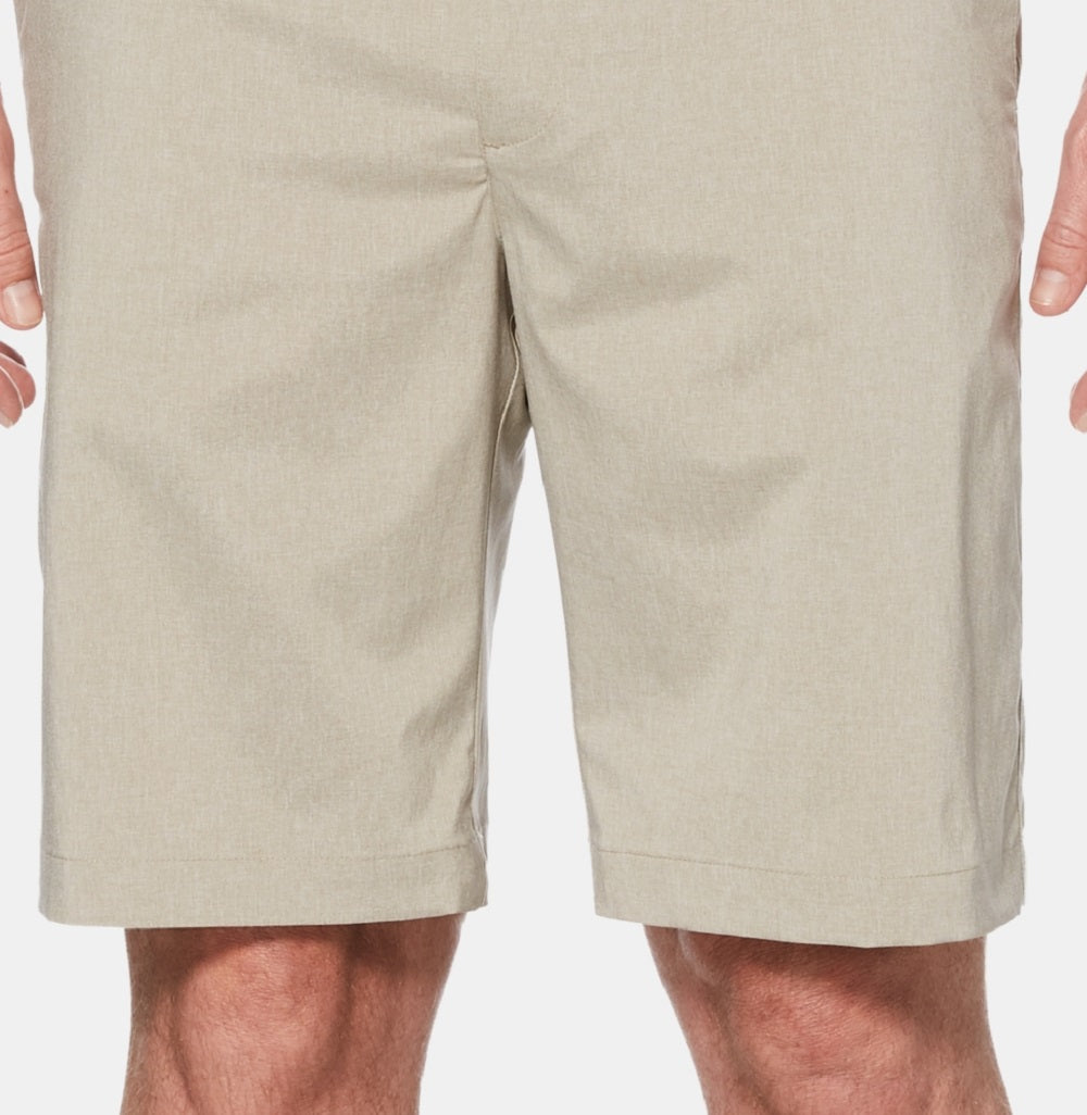 Shorts de performance masculinos PGA Tour Classic Fit Stretch Heather, marrom, tamanho 40