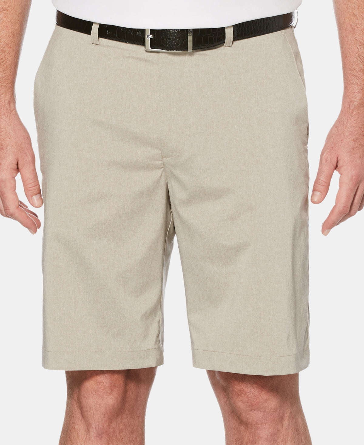 Shorts de performance masculinos PGA Tour Classic Fit Stretch Heather, marrom, tamanho 40