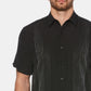 Camisa listrada ombré masculina Cubavera preta tamanho XX-G