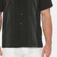 Camisa listrada ombré masculina Cubavera preta tamanho XX-G