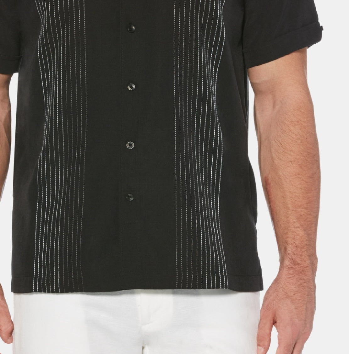 Camisa listrada ombré masculina Cubavera preta tamanho XX-G