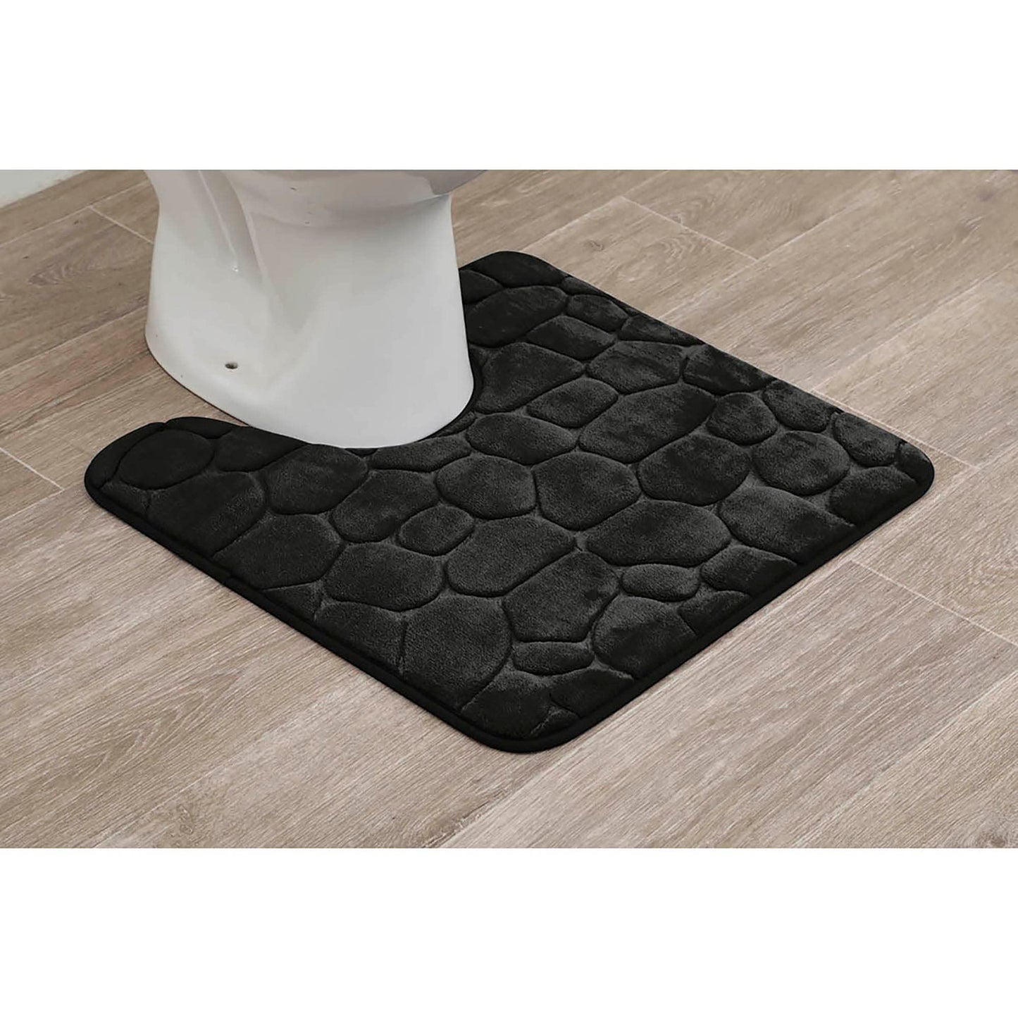 Contour Bath Rug Memory Foam Mat Black  EVIDECO