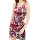 BCX Womens Juniors Floral Print Faux Wrap Sheath Dress Purple 1