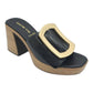 All Black - Women's Hi Elegante Buckle Heel