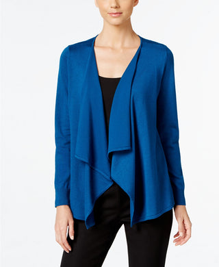 Thalia Sodi Cardigan feminino com amarração nas costas e alças largas, azul