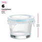 Recipientes de vidro para alimentos de 4 oz - conjunto de 6 peças 