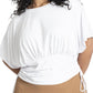 ELOQUII Women's Plus Size wrap Sleeve Tee - 14/16, White
