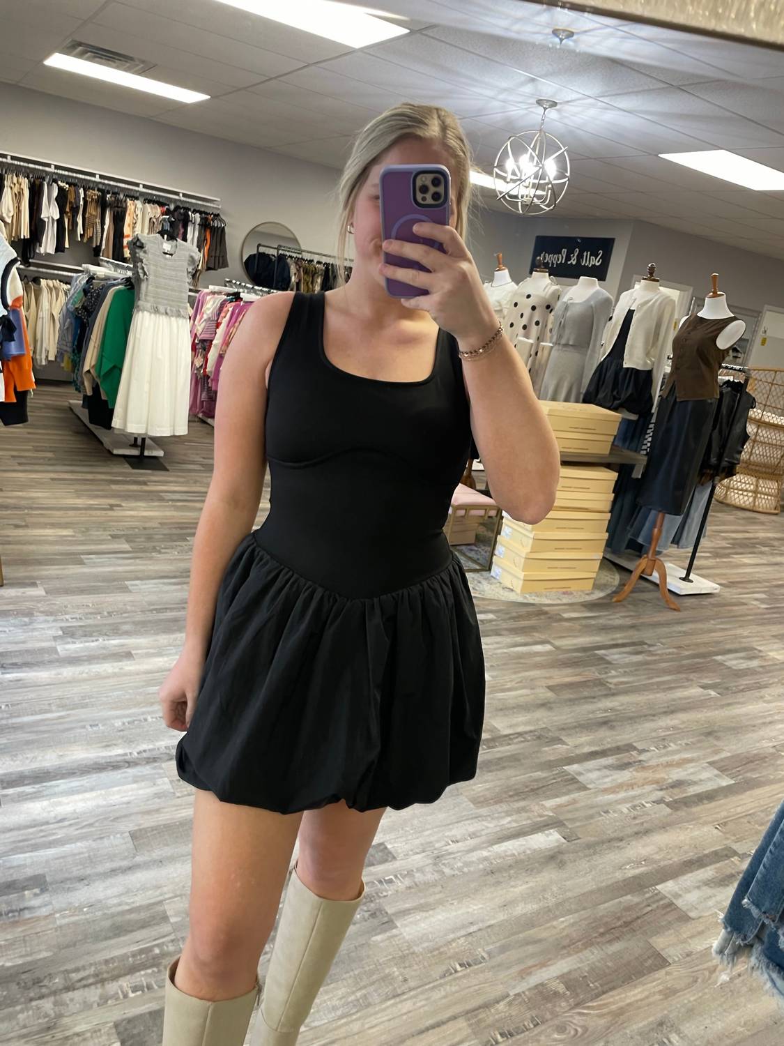 &Merci - Bubble Hem Mini Dress