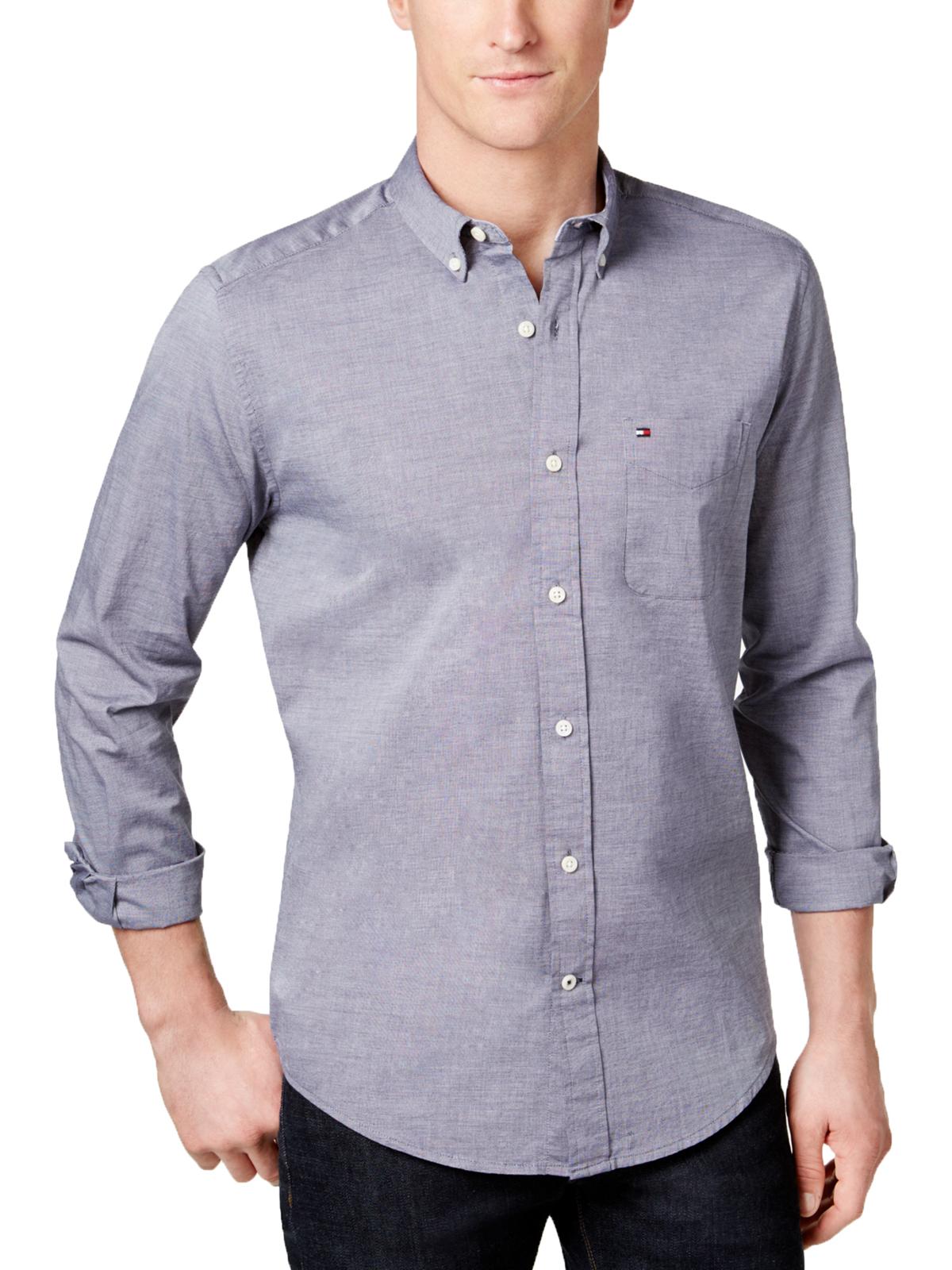 Camisa Tommy Hilfiger Masculina Classic Fit Mangas Compridas Botão XXL