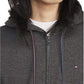 Tommy Hilfiger Moletom com capuz masculino com cordão e zíper, cinza, tamanho grande
