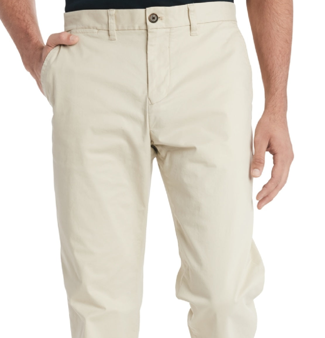 Calça Chino Tommy Hilfiger Masculina Th Flex Stretch Custom Fit Marrom Tamanho 40X30