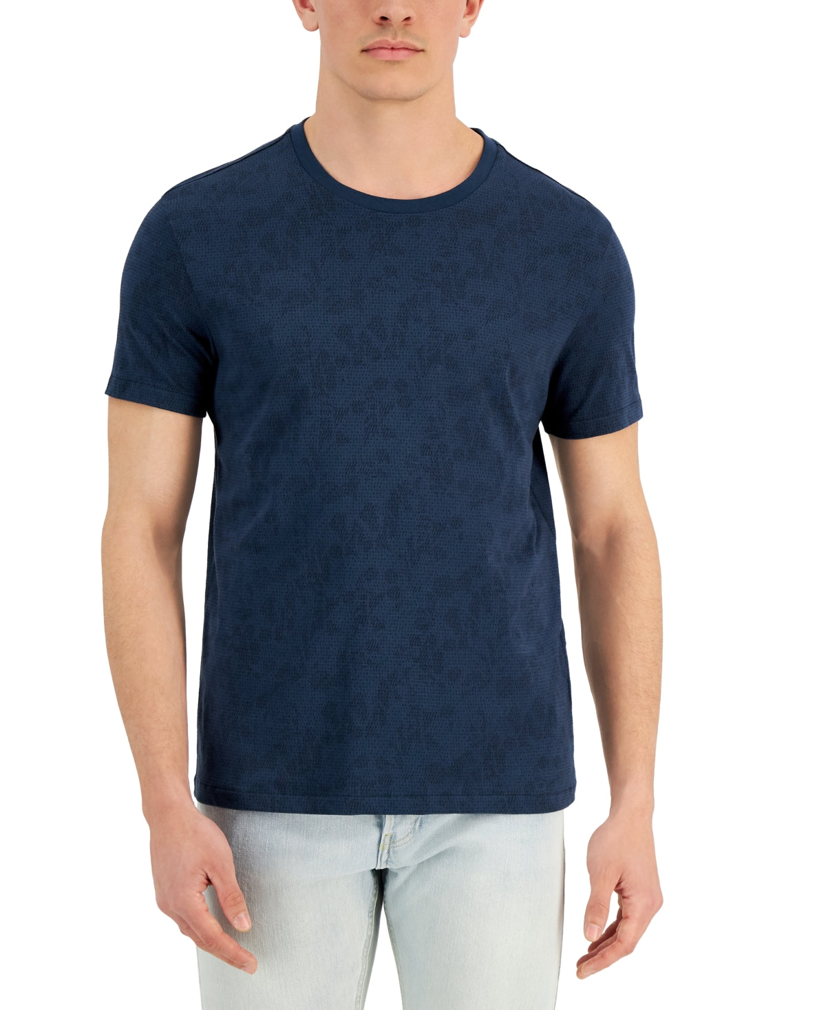 Camisa Calvin Klein Masculina Estampada com Logotipo Azul Tamanho P