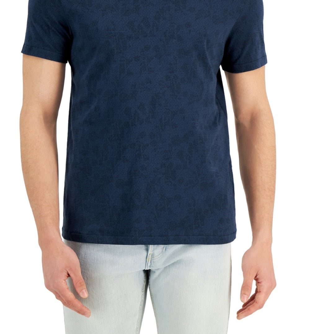 Camisa Calvin Klein Masculina Estampada com Logotipo Azul Tamanho Médio