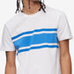 Camiseta Calvin Klein Masculina Listrada no Peito Branca Tamanho XX-G