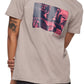 Camiseta Calvin Klein Masculina Relaxed Fit com Estampa Gráfica e Logotipo Cinza Tamanho P