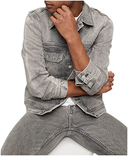 Jaqueta Palmer Iconic Relaxed Fit Masculina Calvin Klein Cinza Tamanho Médio