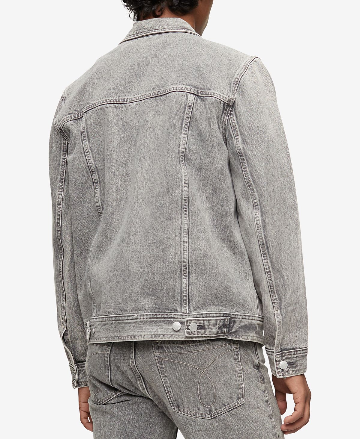 Calvin Klein Jaqueta Trucker Utilitária Palmer Iconic Relaxed Fit Masculina Cinza Tamanho X-G